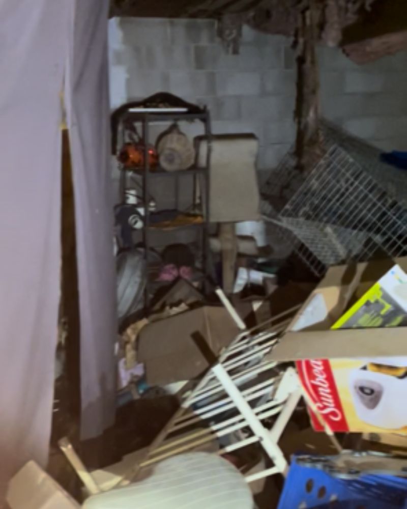 Basement of a hoarder house